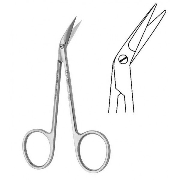 Foarfece microchirurgie, curb, 10,5 cm